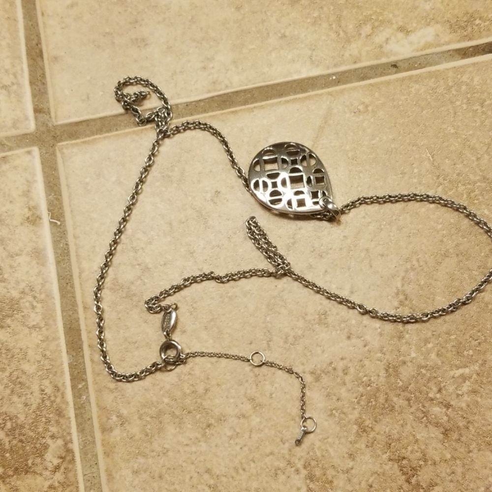 Beautiful fossil silver necklace